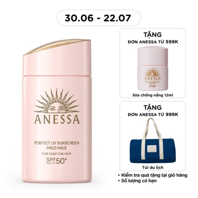 ANESSA - Sữa Chống Nắng Anessa Cho Da Nhạy Cảm Perfect UV Mild Milk SPF50+/PA++++ 60ml