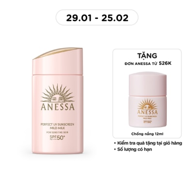 ANESSA Sữa Chống Nắng Anessa Cho Da Nhạy Cảm Perfect UV Mild Milk SPF50+/PA++++ 60ml