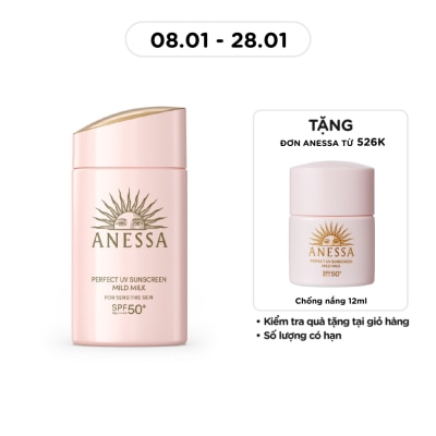 ANESSA Sữa Chống Nắng Anessa Cho Da Nhạy Cảm Perfect UV Mild Milk SPF50+/PA++++ 60ml