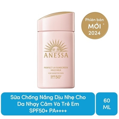 ANESSA Sữa Chống Nắng Anessa Cho Da Nhạy Cảm Perfect UV Mild Milk SPF50+/PA++++ 60ml