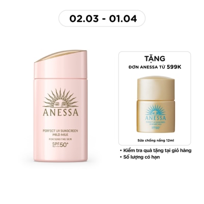 ANESSA Sữa Chống Nắng Anessa Cho Da Nhạy Cảm Perfect UV Mild Milk SPF50+/PA++++ 60ml