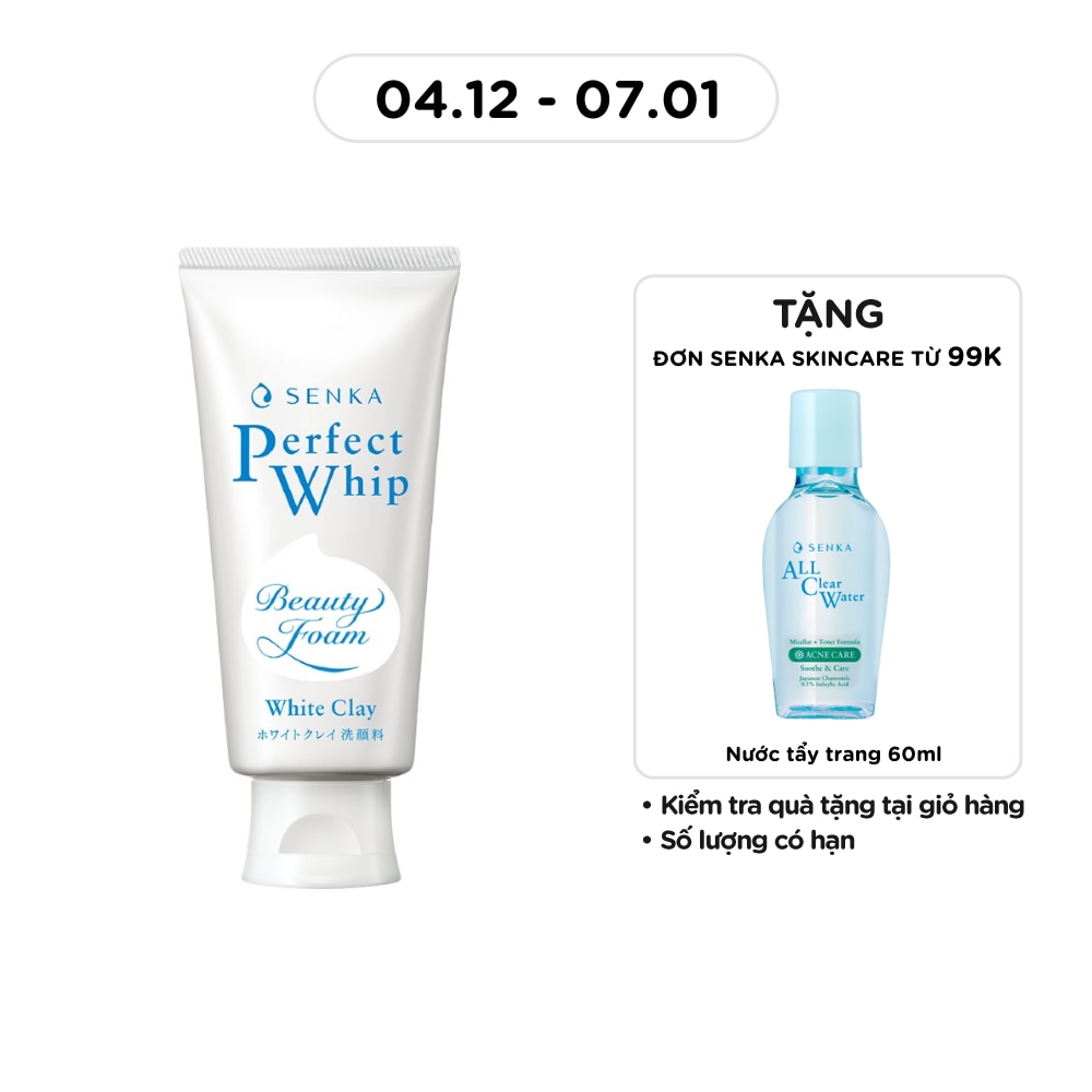 Sữa Rửa Mặt Tạo Bọt Senka Perfect White Clay 120g