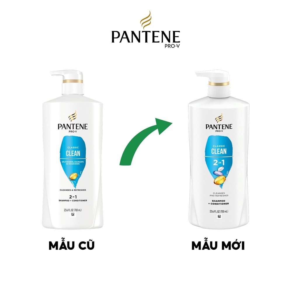 Pantene Pro-V Shampoo & Conditioner Classic Clean 2in1 Healthier Hair In 1 Wash 700ml