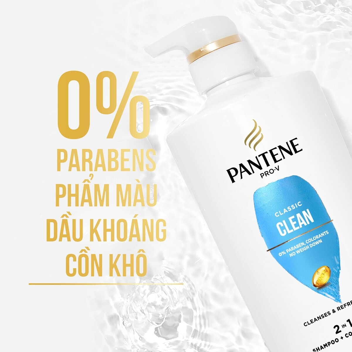Pantene Pro-V Shampoo & Conditioner Classic Clean 2in1 Healthier Hair In 1 Wash 700ml