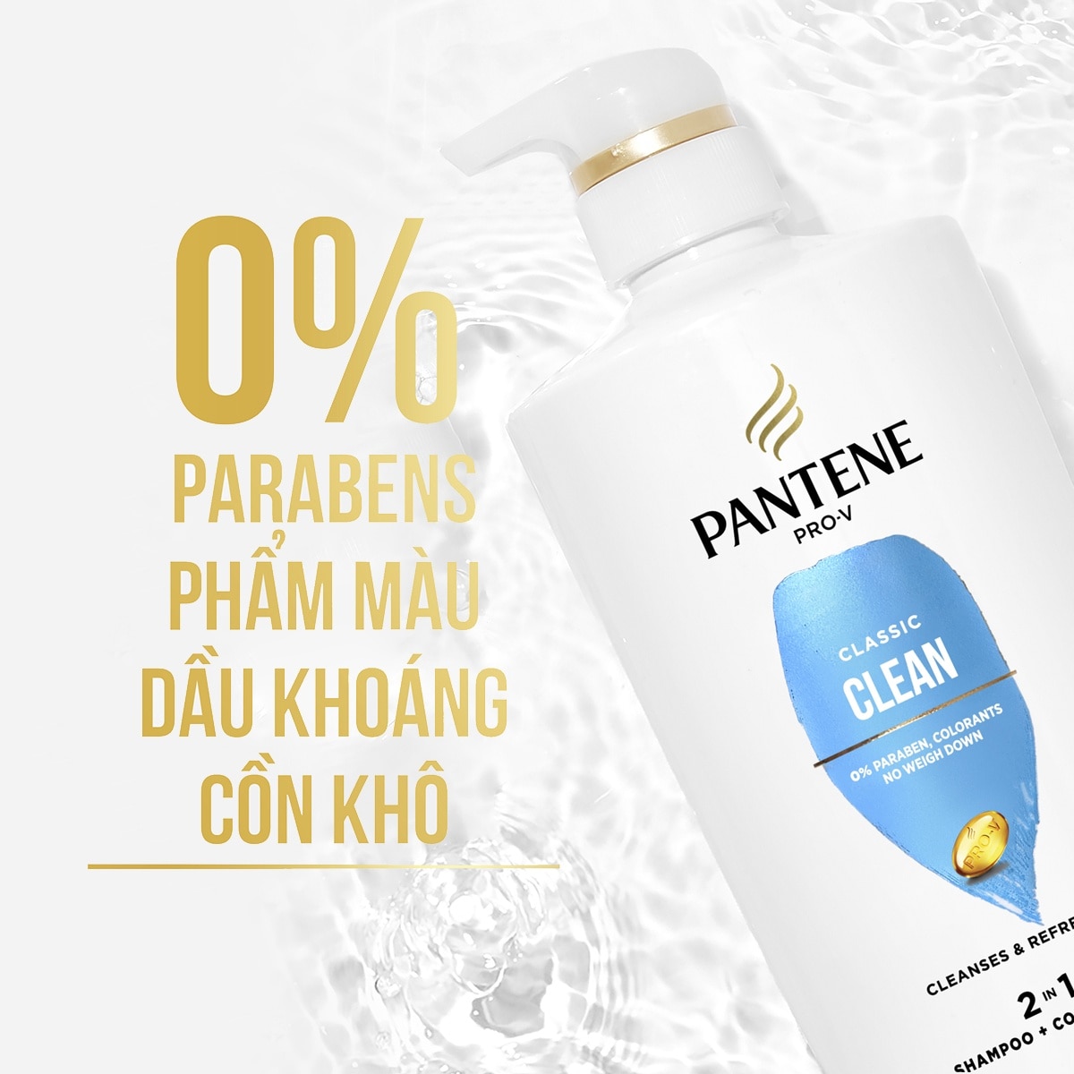 Pantene Pro-V Shampoo & Conditioner Classic Clean 2in1 Healthier Hair In 1 Wash 700ml