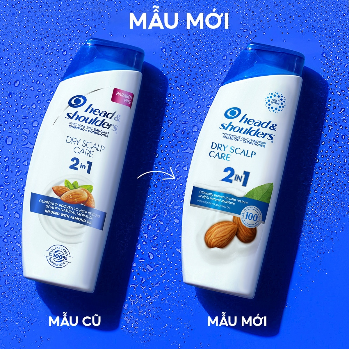 Dầu Gội Và Xả Head & Shoulders Dry Scalp Care 2in1 With Almond Oil Với Dầu Hạnh Nhân 370ml