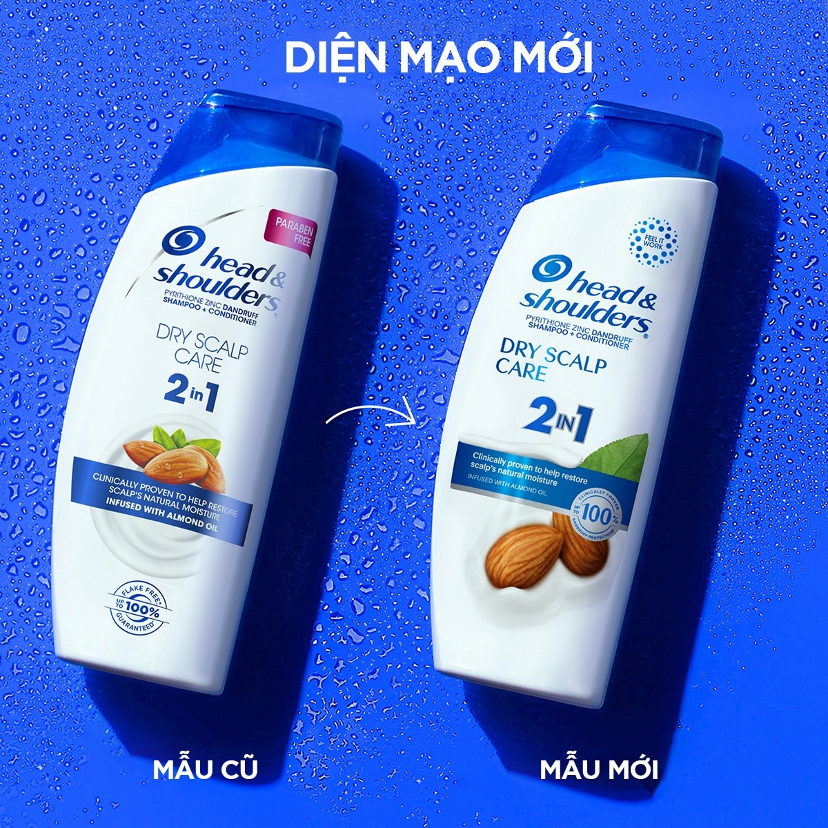 Dầu Gội Và Xả Head&Shoulders Dry Scalp Care 2in1 With Almond Oil Với Dầu Hạnh Nhân 613ml