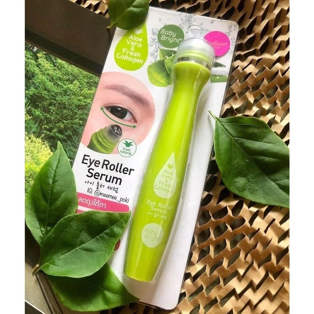 Cây Lăn Mắt Lô Hội Và Collagen Tươi Baby Bright Aloe Vera & Fresh Collagen Eye Roller Serum 15ml