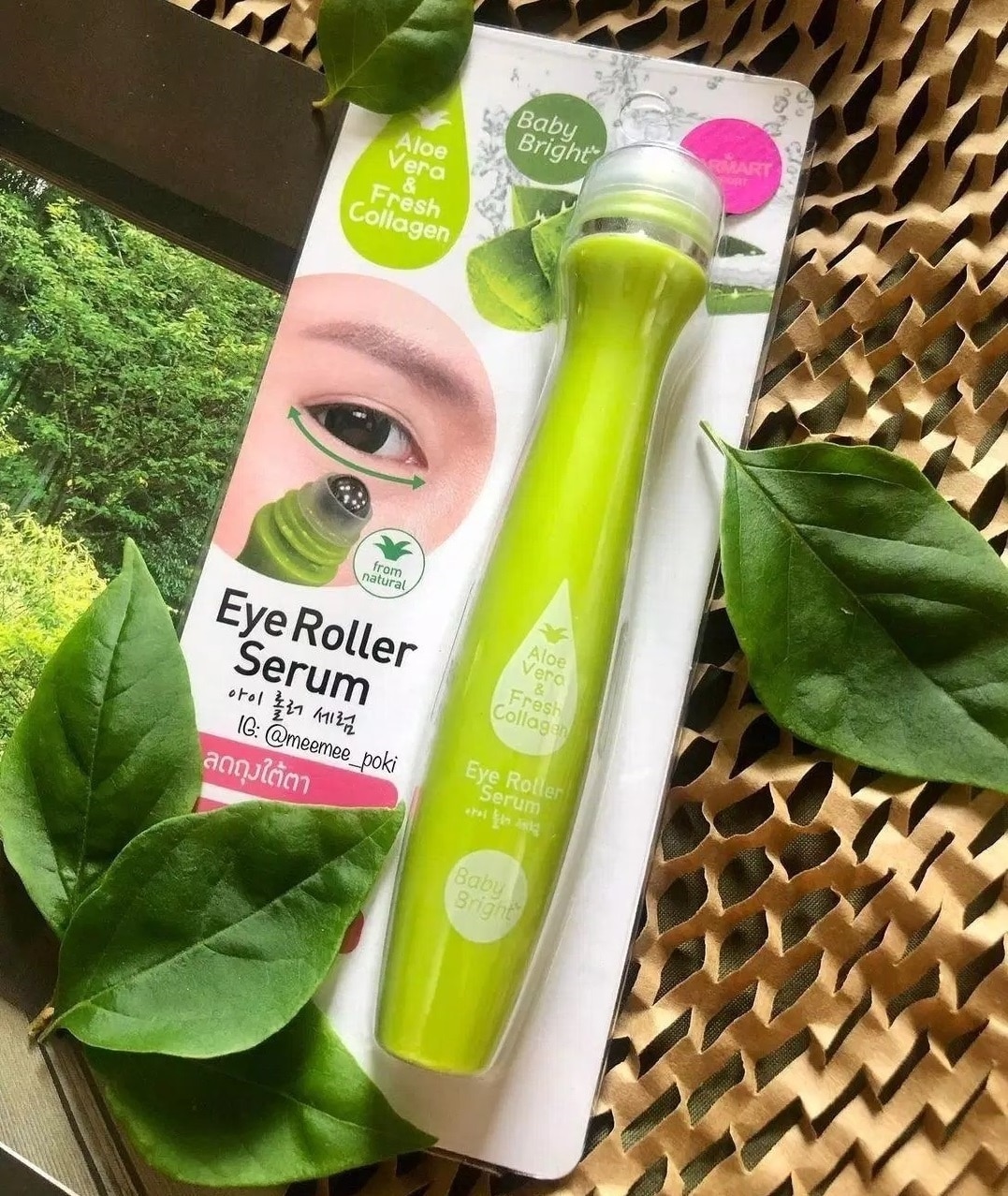Cây Lăn Mắt Lô Hội Và Collagen Tươi Baby Bright Aloe Vera & Fresh Collagen Eye Roller Serum 15ml