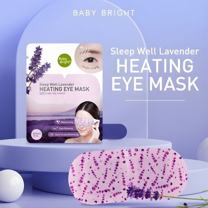 Mặt Nạ Tạo Nhiệt Giảm Quầng Thâm Và Bọng Mắt Baby Bright Sleep Well Lavender Heating Eye Mask