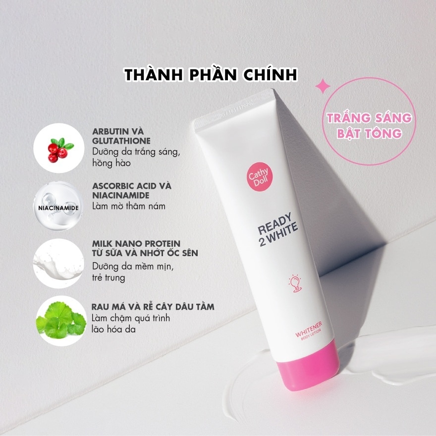 Sữa Dưỡng Thể Trắng Da Cathy Doll Whitener Body Lotion 150ml Ready 2 White