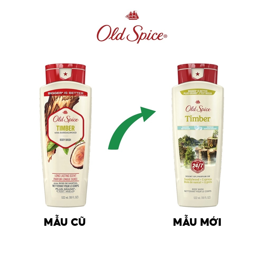 Sữa Tắm Old Spice Timber Sandal Wood 532ml