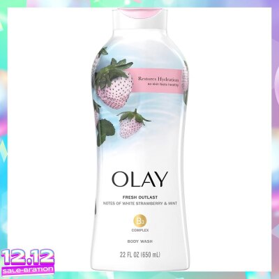 OLAY Sữa Tắm Olay White Strawberry & Mint Hương Dâu Trắng và Bạc Hà Tươi Mát 650ml