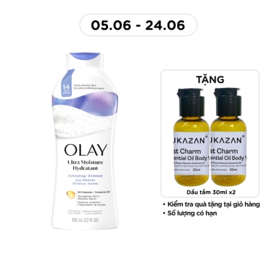 OLAY - Sữa Tắm Tẩy Tế Bào Da Olay Exfoliating Moisture Sea Salts Hạt Muối Biển 650ml