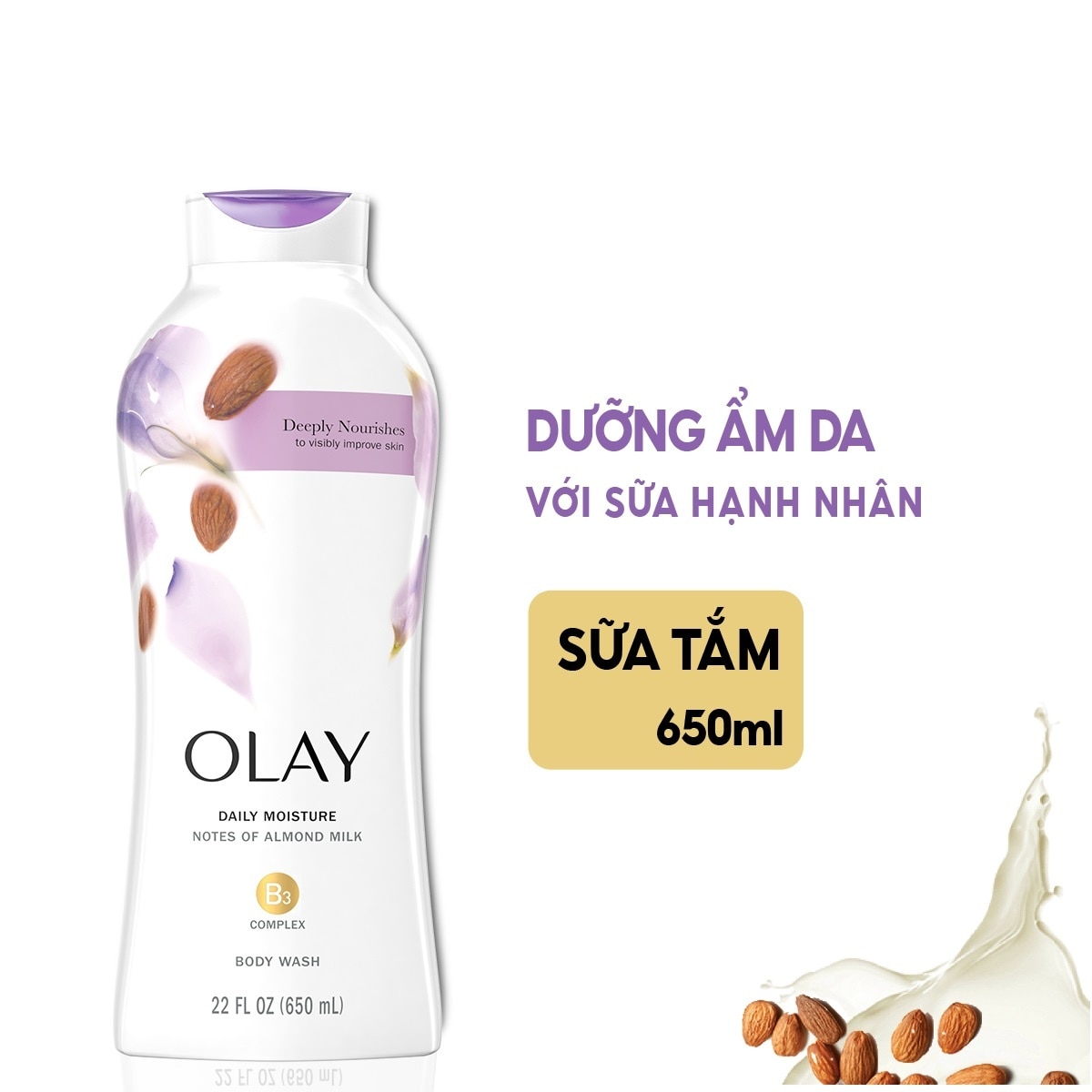 Hydrating Clean Almond Milk Body Wash 650ml