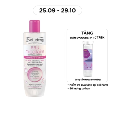 EVOLUDERM Nước Tẩy Trang Evoluderm Cho Da Khô, Nhạy Cảm 250ml
