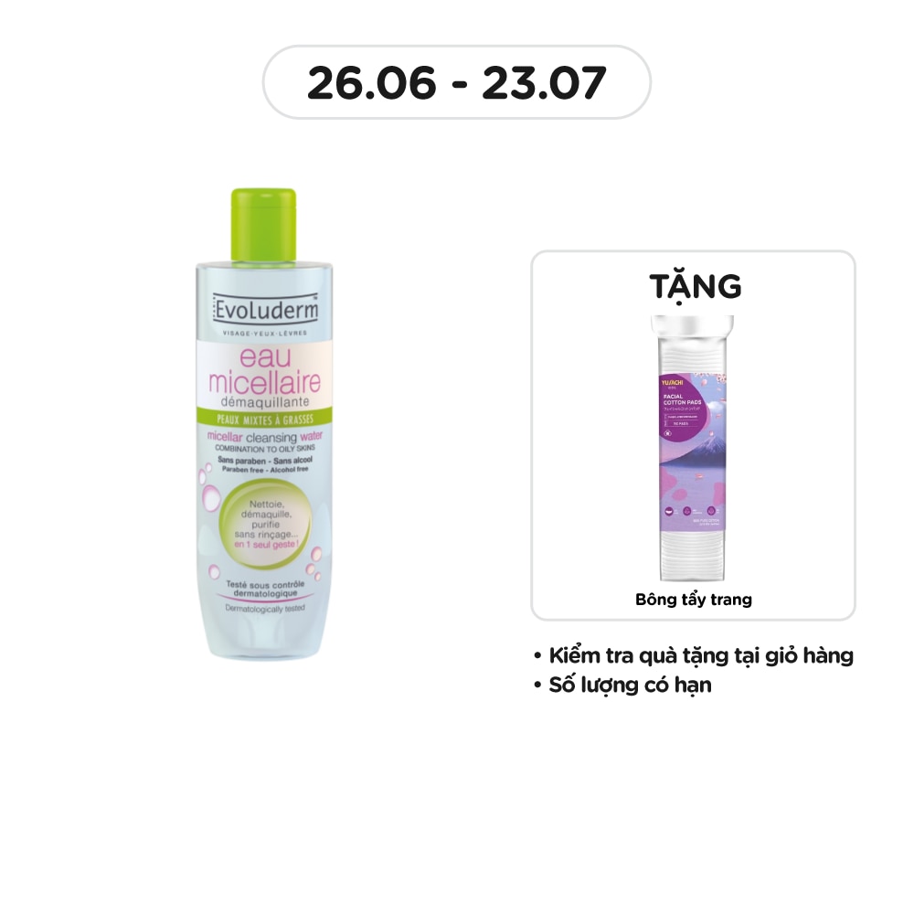 Nước Tẩy Trang Evoluderm Cho Da Hỗn Hợp, Nhờn 250ml