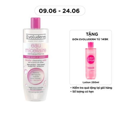 EVOLUDERM - Nước Tẩy Trang Evoluderm Cho Da Khô, Nhạy Cảm 500ml