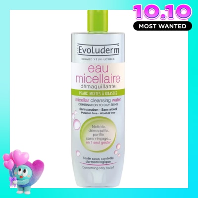 EVOLUDERM Nước Tẩy Trang Evoluderm Cho Da Hỗn Hợp, Nhờn 500ml image