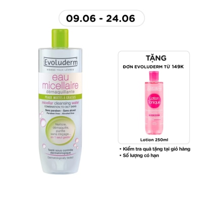 EVOLUDERM - Nước Tẩy Trang Evoluderm Cho Da Hỗn Hợp, Nhờn 500ml