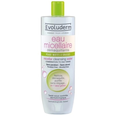 EVOLUDERM Micellar Cleansing Water, Oily Skin 500ml