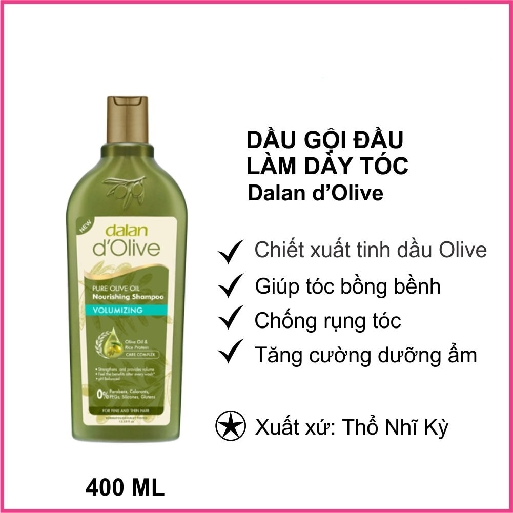 Dầu Gội Dành Cho Tóc Mỏng Yếu Dalan D'Olive 400ml