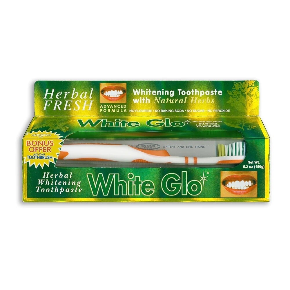 White Glo Extra Strength Herbal Whitening Toothpaste 150g