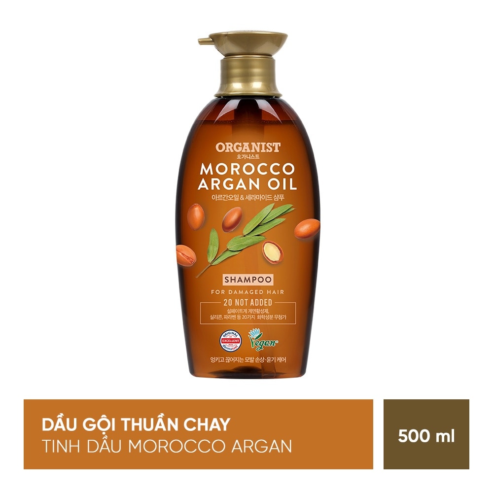 Dầu Gội Organist Argan & Repair Shampoo Tinh Dầu Morocco Argan Dành Cho Tóc Hư Tổn 500ml