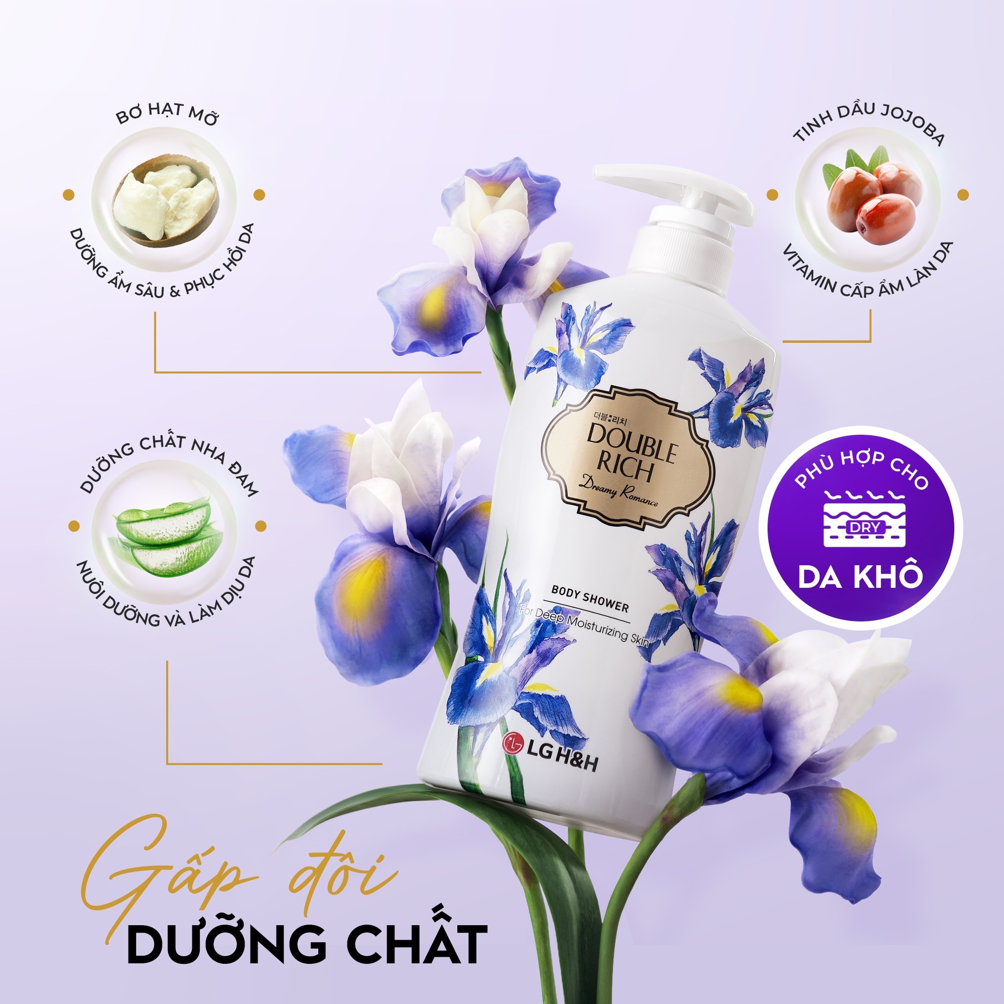 Sữa Tắm Double Rich Hoa Iris 800g