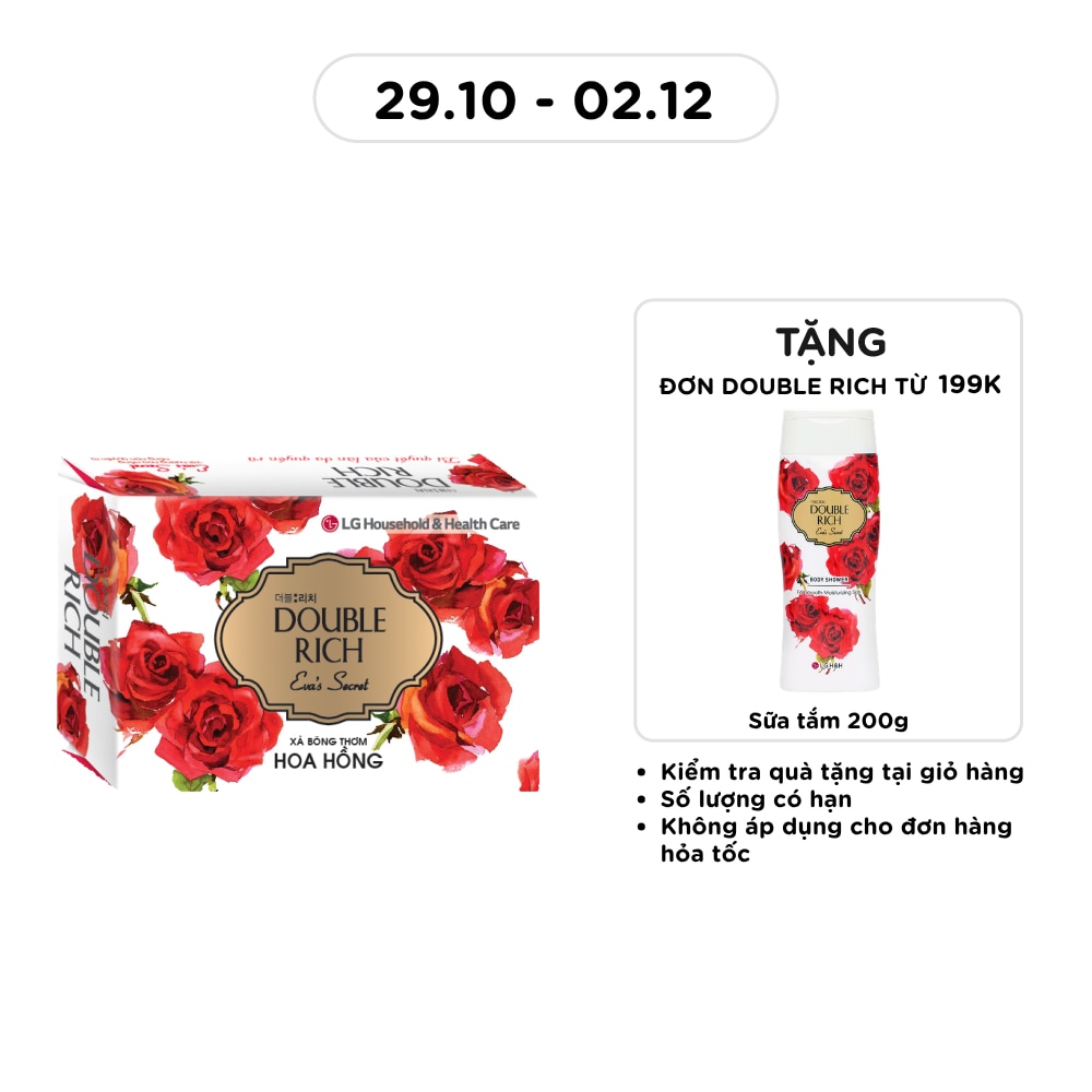 Xà Bông Double Rich Hương Hoa Hồng 90g image