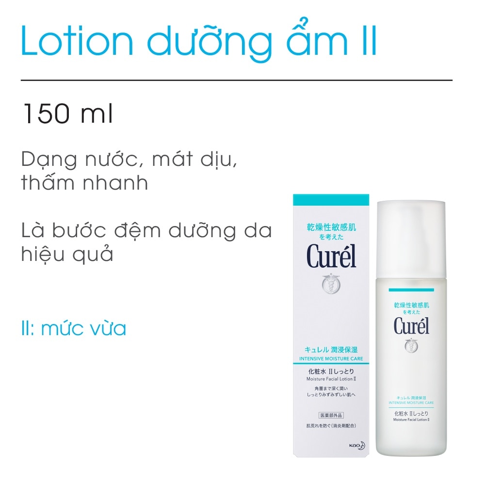 Lotion Dưỡng Da Curél Intensive Moisture Care Moisture Facial Lotion II Cấp Ẩm Chuyên Sâu II 150ml