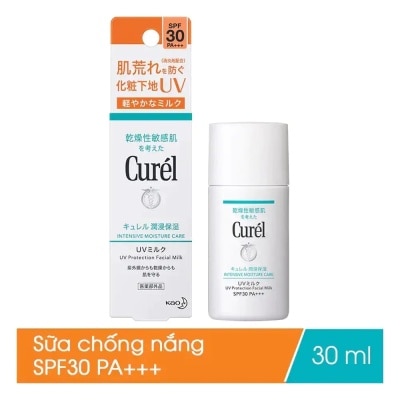 CURÉL Sữa Chống Nắng Curél Intensive Moisture Care UV Facial Milk SPF30 PA+++ Da Mặt Khô Nhạy Cảm 30ml