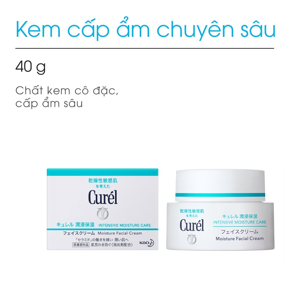 Kem Dưỡng Da Curél Intensive Moisture Care Moisture Facial Cream Cấp Ẩm Chuyên Sâu 40g