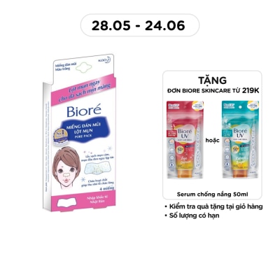 BIORE - Miếng Dán Mũi Lột Mụn Biore 4 Miếng