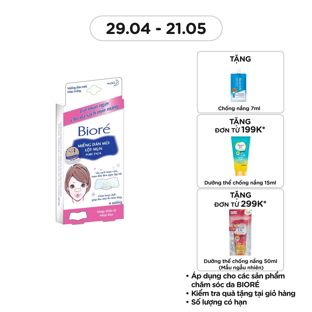 Miếng Dán Mũi Lột Mụn Biore 4 Miếng