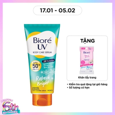 BIORE Serum Chống Nắng Dưỡng Thể Biore Kháng Bụi - Sáng Mịn Mát Lạnh Refresh Bright 150ml