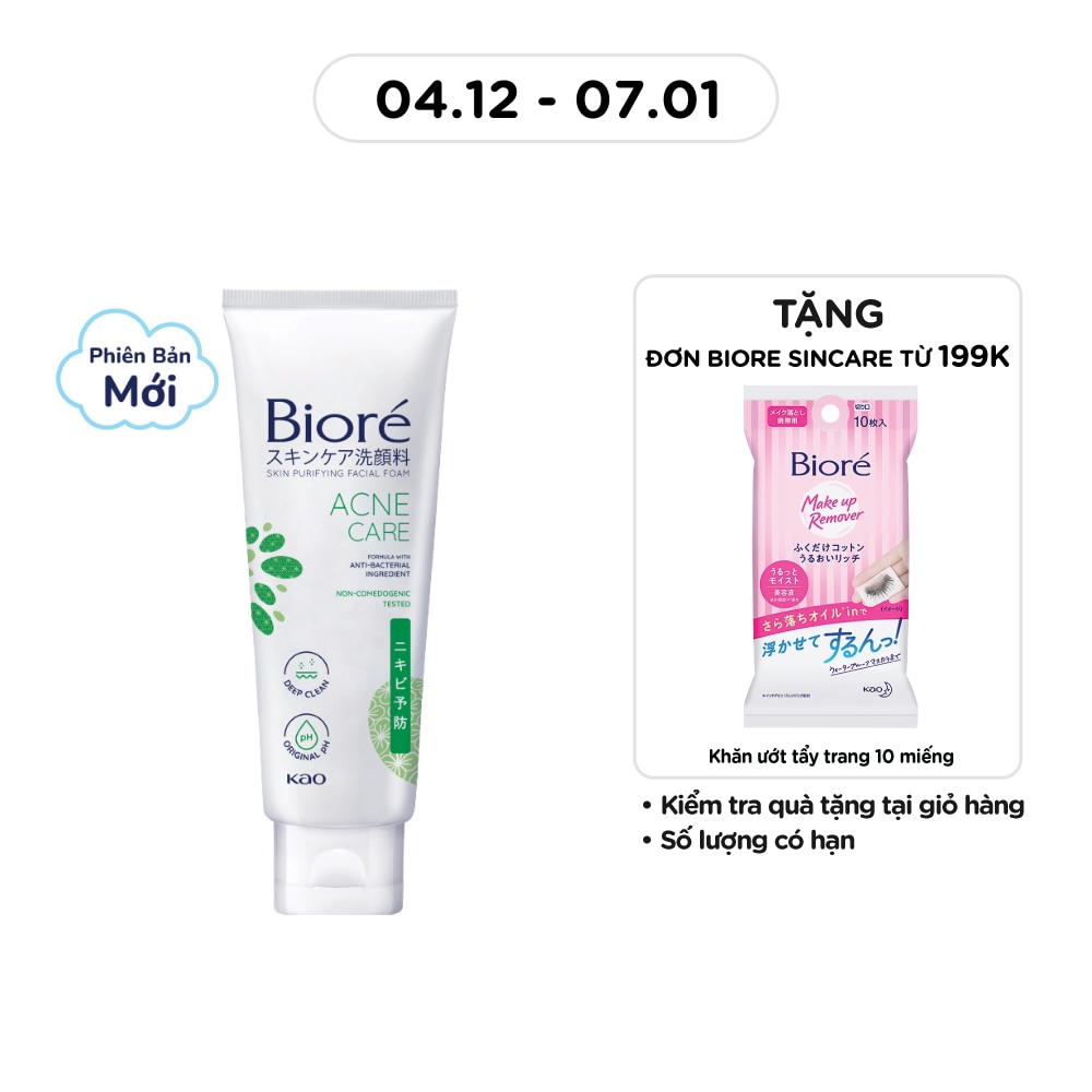 Sữa Rửa Mặt Biore Thanh Lọc Da - Ngừa Mụn Acne Care 100g