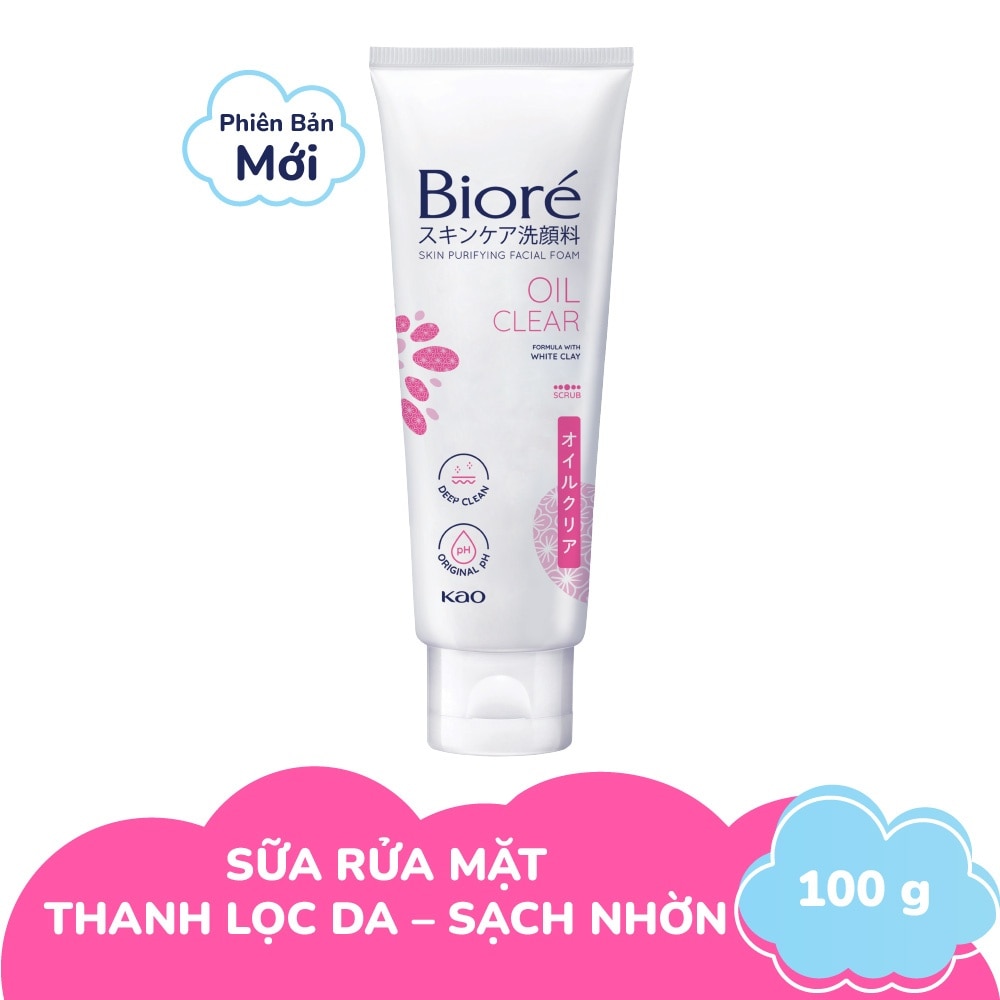 Sữa Rửa Mặt Biore Thanh Lọc Da - Sạch Nhờn Oil Clear 100g