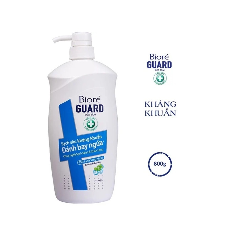 Sữa Tắm Bioré Guard Sạch Sâu Kháng Khuẩn Mát Lạnh Sảng Khoái Với Tinh Chất Bạc Hà 800g