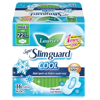 LAURIER Băng Vệ Sinh Laurier Siêu Mỏng Mát Lạnh 22cm 16 Miếng image