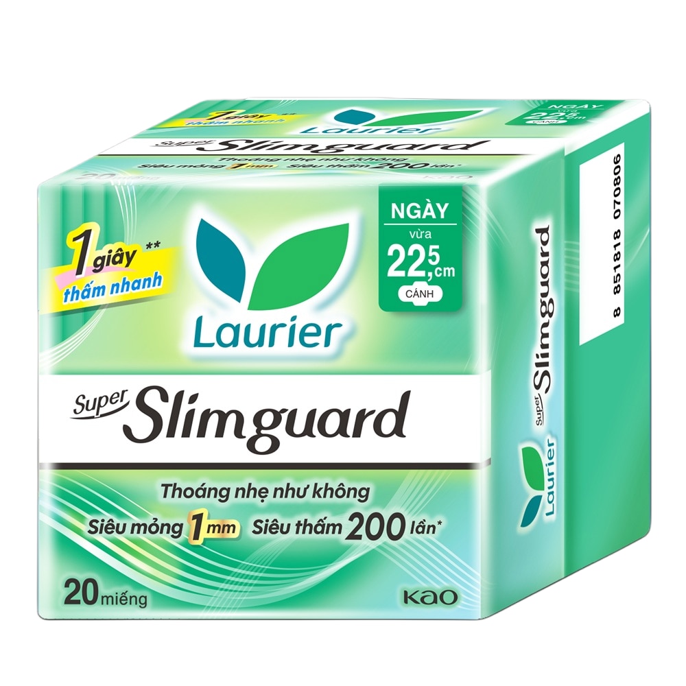 Băng Vệ Sinh Laurier Siêu Mỏng Bảo Vệ 22Cm 20 Miếng image