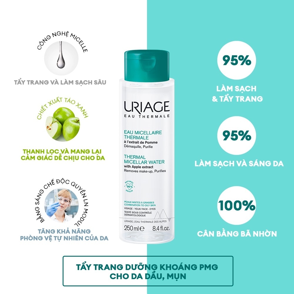 Nước Tẩy Trang Uriage Dành Cho Da Dầu, Da Hỗn Hợp 250ml