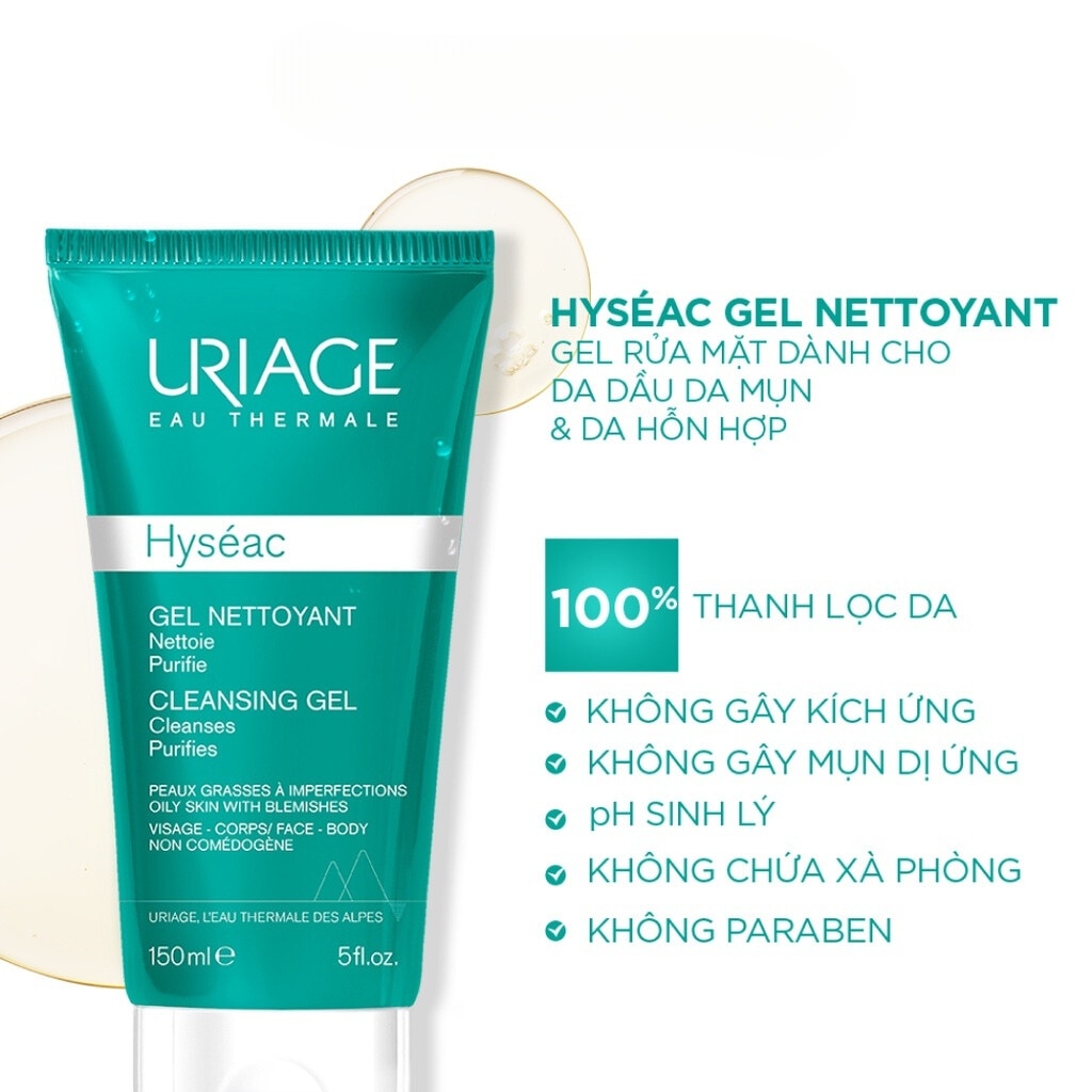 Gel Rửa Mặt Uriage Dành Cho Da Dầu, Da Mụn & Da Hỗn Hợp 150ml