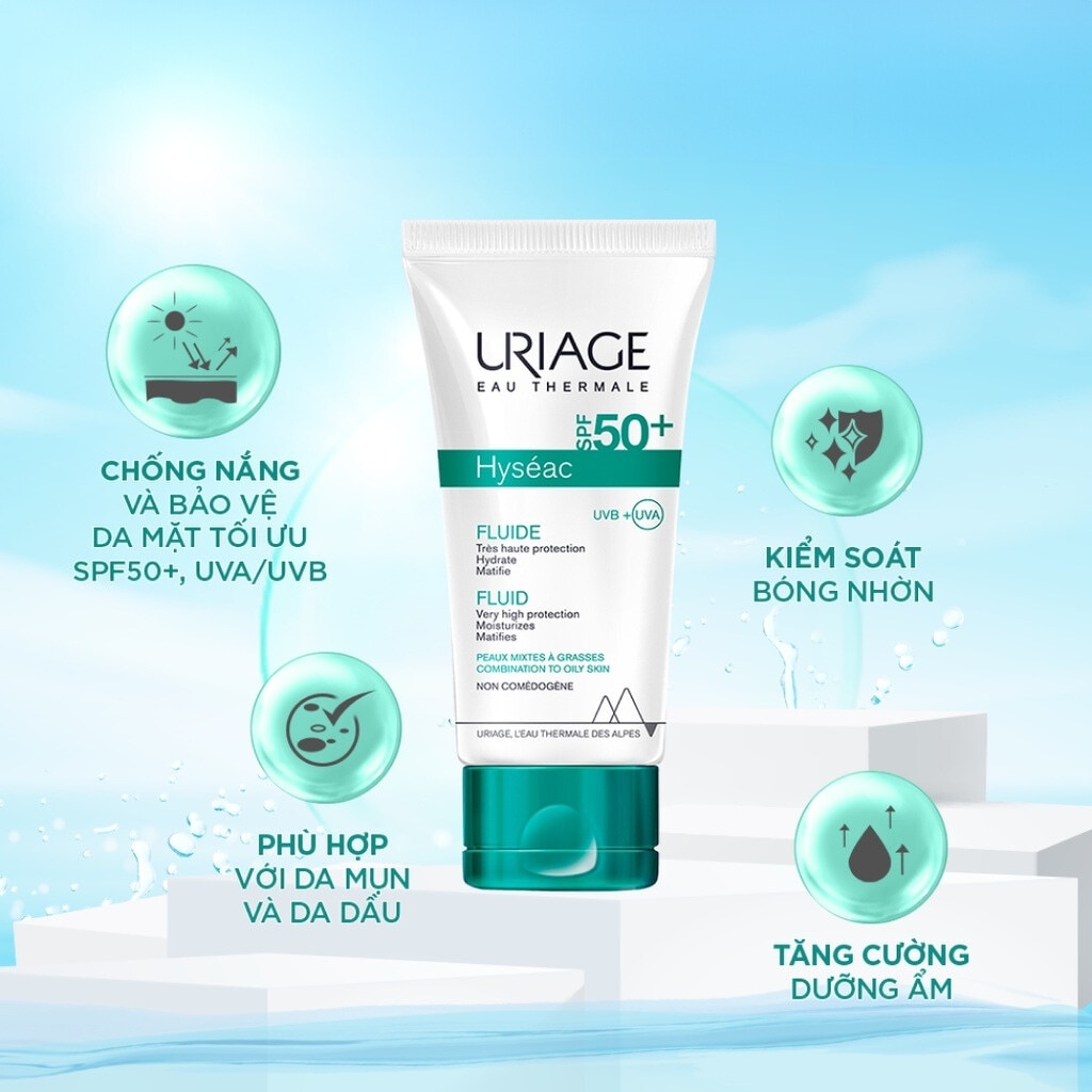 Kem Chống Nắng Uriage Dành Cho Da Dầu, Da Mụn SPF 50 50ml