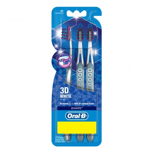 Bàn Chải Đánh Răng Oral-B Trắng Sáng 3D Vỉ 3