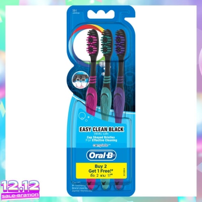 ORAL-B Easy Clean Black Toothbrush 3s