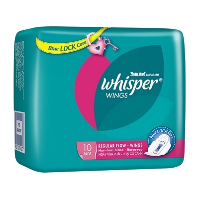 WHISPER Băng Vệ Sinh Whisper Có Cánh, 10 Miếng