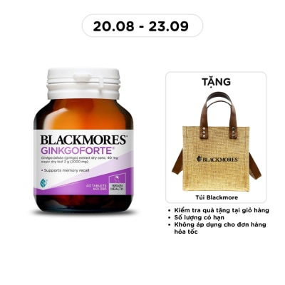 BLACKMORES - Thực Phẩm Bảo Vệ Sức Khỏe Blackmores Memory Support Ginkgoforte Hỗ Trợ Trí Não 40 Viên image