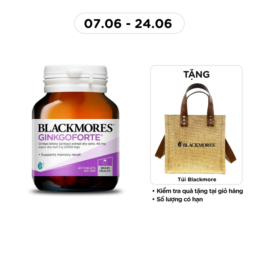 Thực Phẩm Bảo Vệ Sức Khỏe Blackmores Memory Support Ginkgoforte Hỗ Trợ Trí Não 40 Viên