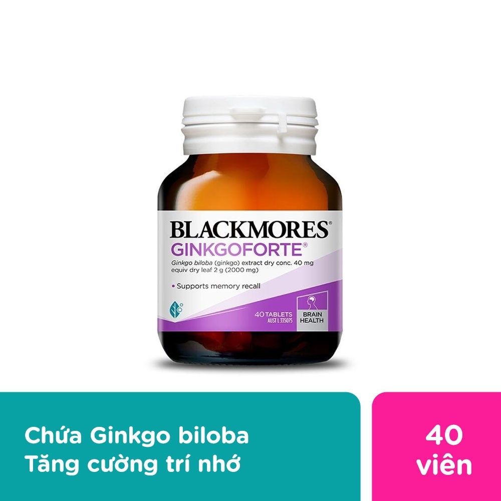 Thực Phẩm Bảo Vệ Sức Khỏe Blackmores Memory Support Ginkgoforte Hỗ Trợ Trí Não 40 Viên